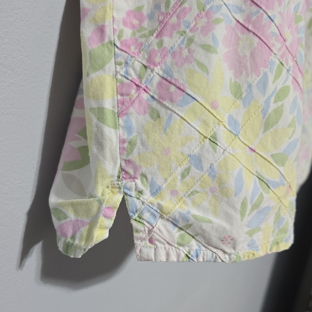 Source Unknown Women's Floral Button Down Shirt - Pink, Yellow, Green - Picture 3 of 8
